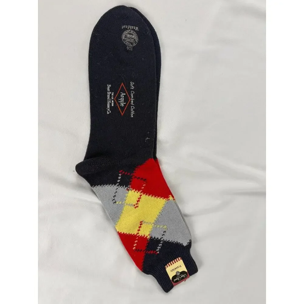 Vtg Bear Brand Hosiery Mens Socks 11.5 Travelair Style Soft Combed Cotton NOS